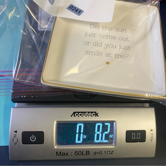 White Square Trinket Tray with Gold Accent and Sweet Quote - Picture 6 of 6